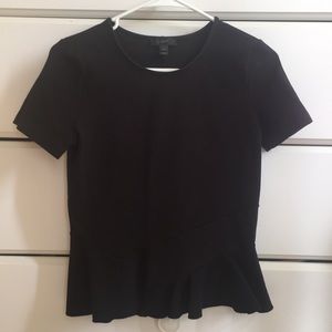 J CREW Black Peplum Shirt
